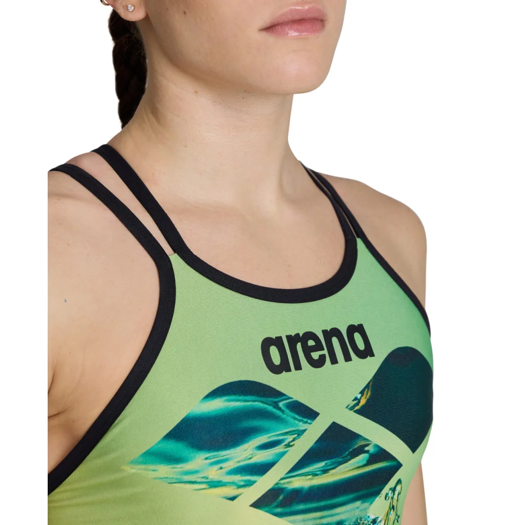 Arena ONE DOUBLE CROSS BACK - Bañador mujer black-white-silver - Private  Sport Shop