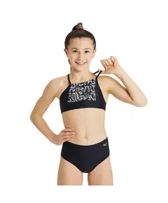 Arena Bikini Crop Top Graphic Kids' Swimsuit, Size: 6Y