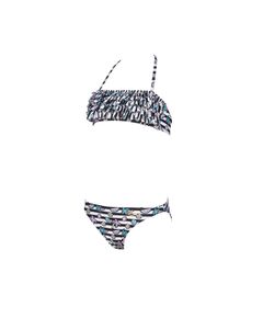 Tropical Summer Bandeau Rouche Bikini, Size: 6Y