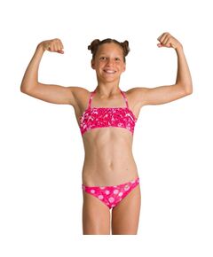 Tropical Summer Bandeau Rouche Bikini, Size: 6Y